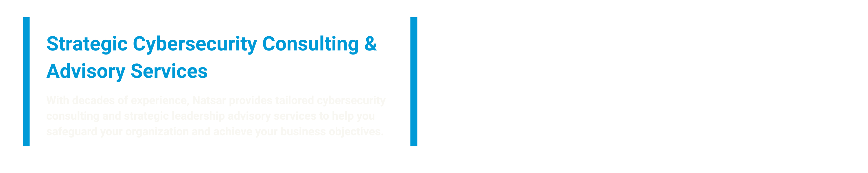 Strategic Cybersecurity Consulting and Advisory Services with Natsar, offering tailored solutions to safeguard organizations and achieve business goals