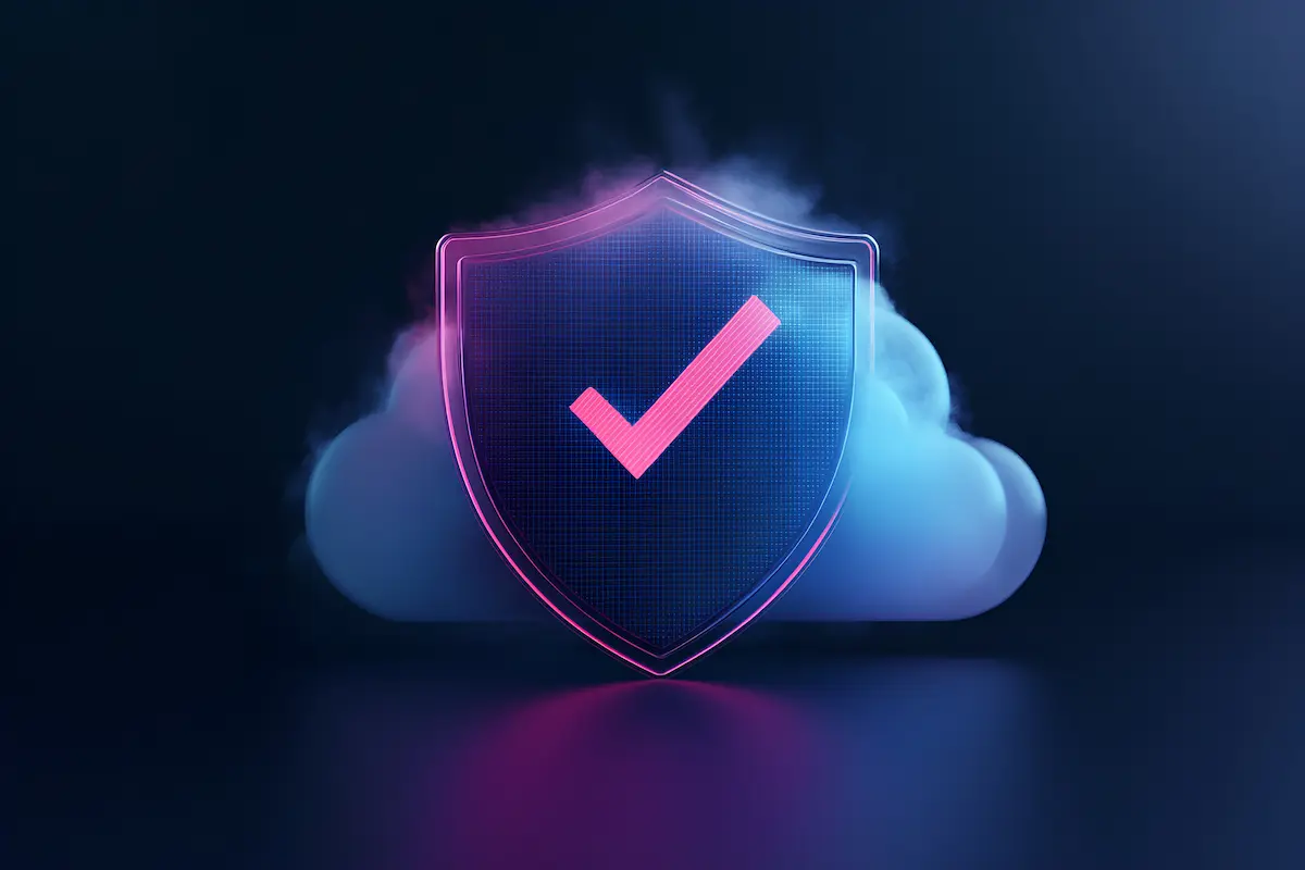 Cloud with a shield in front of it