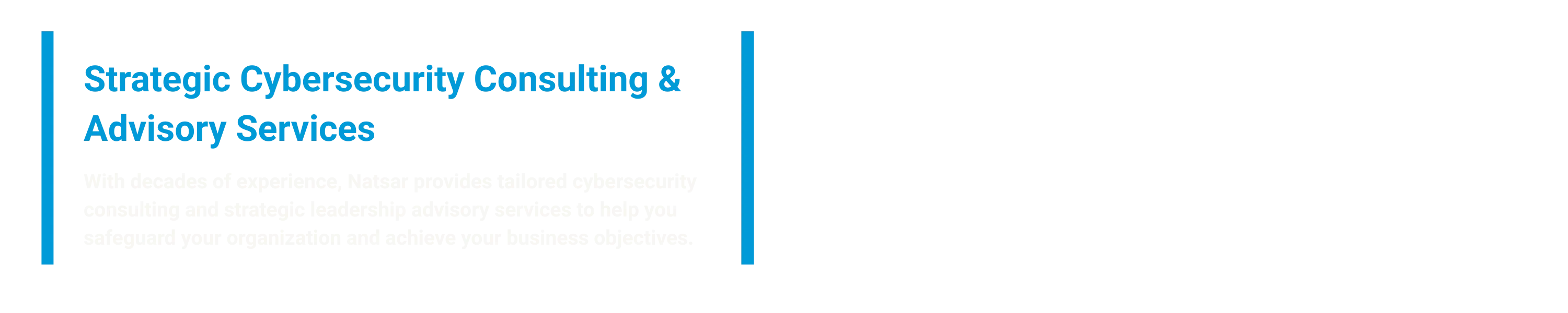 Strategic Cybersecurity Consulting and Advisory Services with Natsar, offering tailored solutions to safeguard organizations and achieve business goals